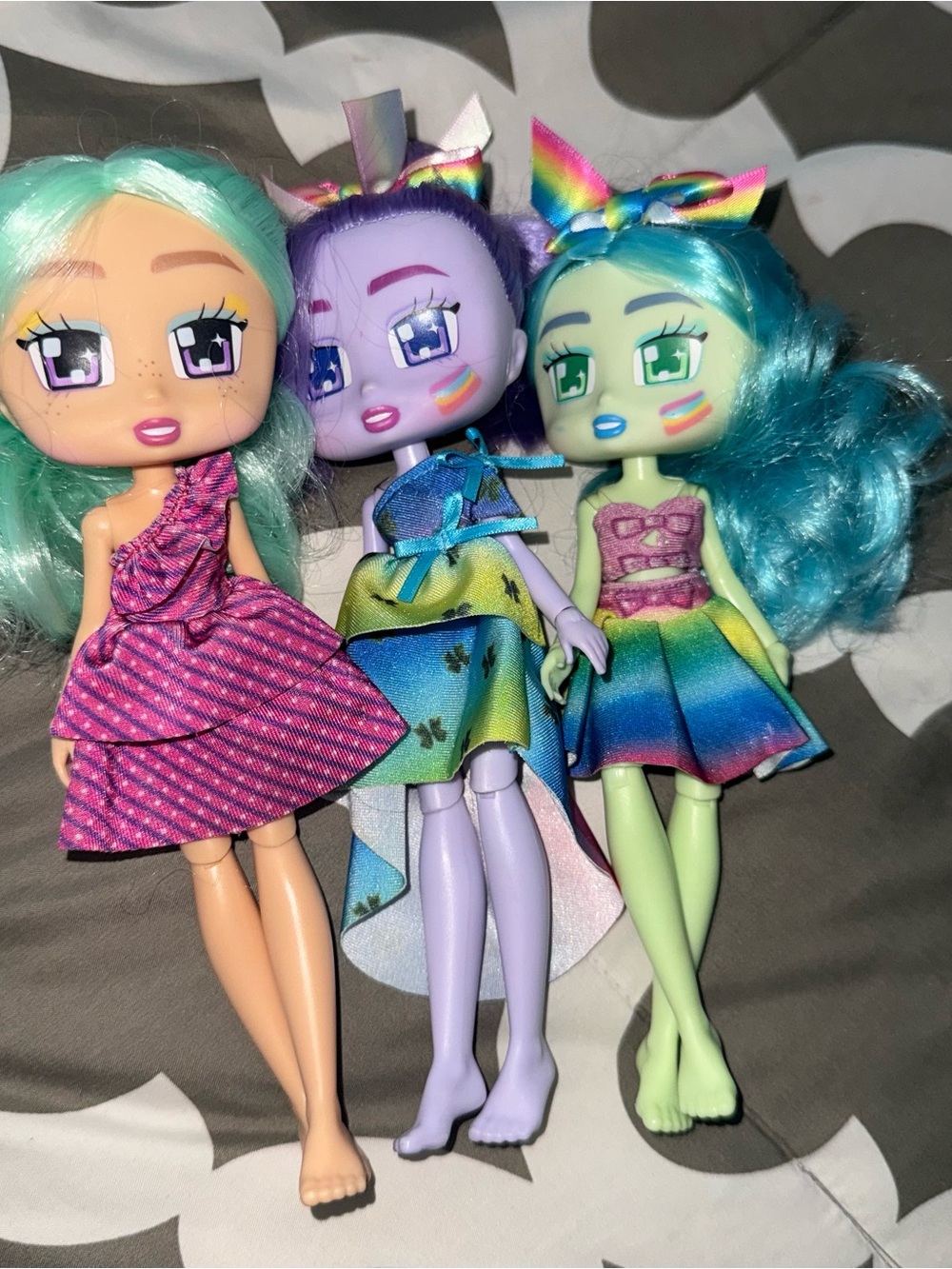 Boxy Girls Doll Lot of 3 with Original Dresses – Jay at Play – Cute Anime Style
